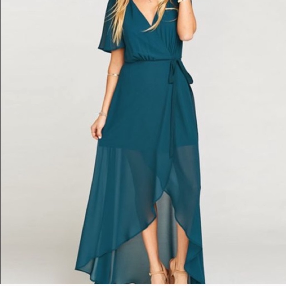 Show Me Your Mumu Turquoise Sofia Wrap Dress Small